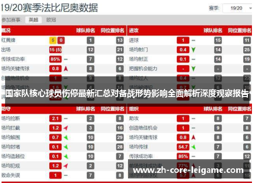 国家队核心球员伤停最新汇总对备战形势影响全面解析深度观察报告